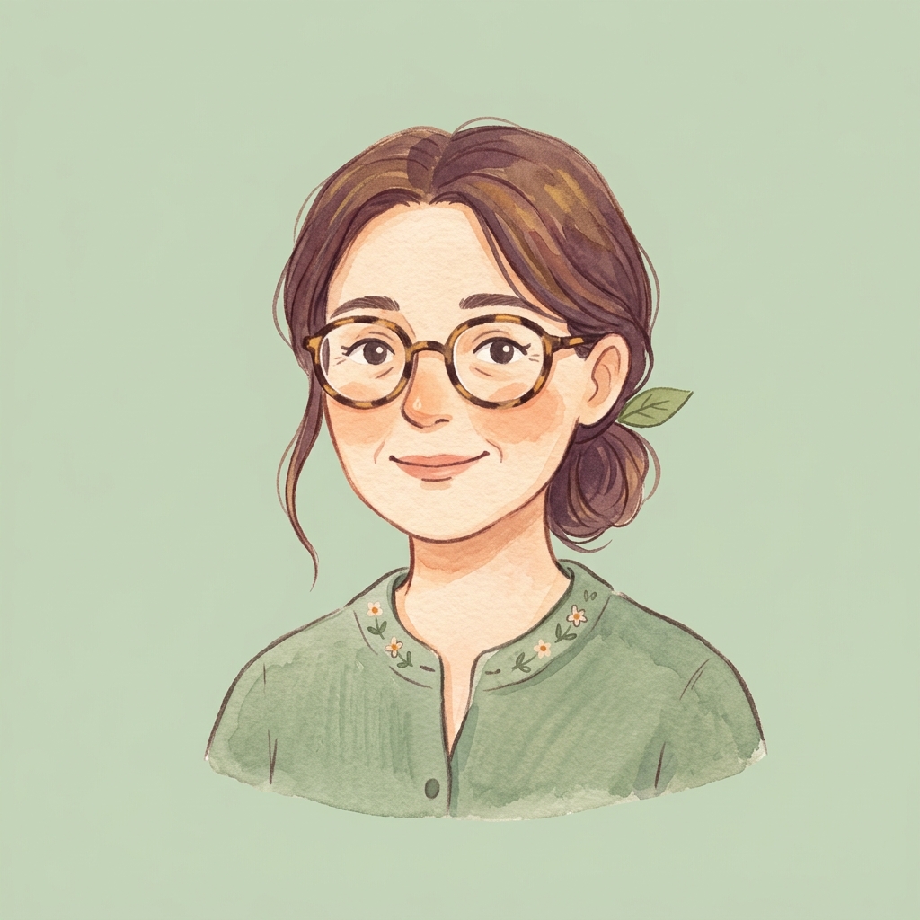 Cartoon portrait of Aunt Joy